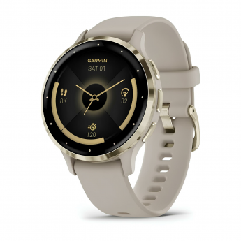 Часы GARMIN VENU 3S CREAM GOLD STAINLESS STEEL BEZEL WITH FRENCH GRAY CASE
